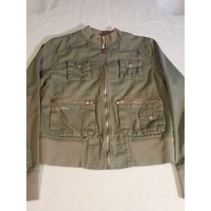 Womens Roxy Jacket Size M Cotton Brown Full Zip